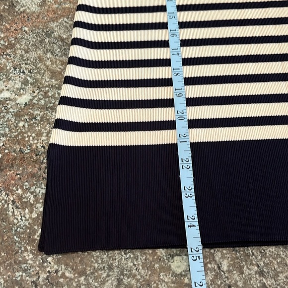 LAUREN RALPH LAUREN Silk Blend Striped Sweater Tank Navy Medium Petite Fisherman - Picture 6 of 8